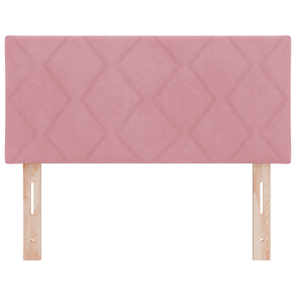 LED Hoofdbord met Diamant Blokken in Roze 100 cm van Fluweel