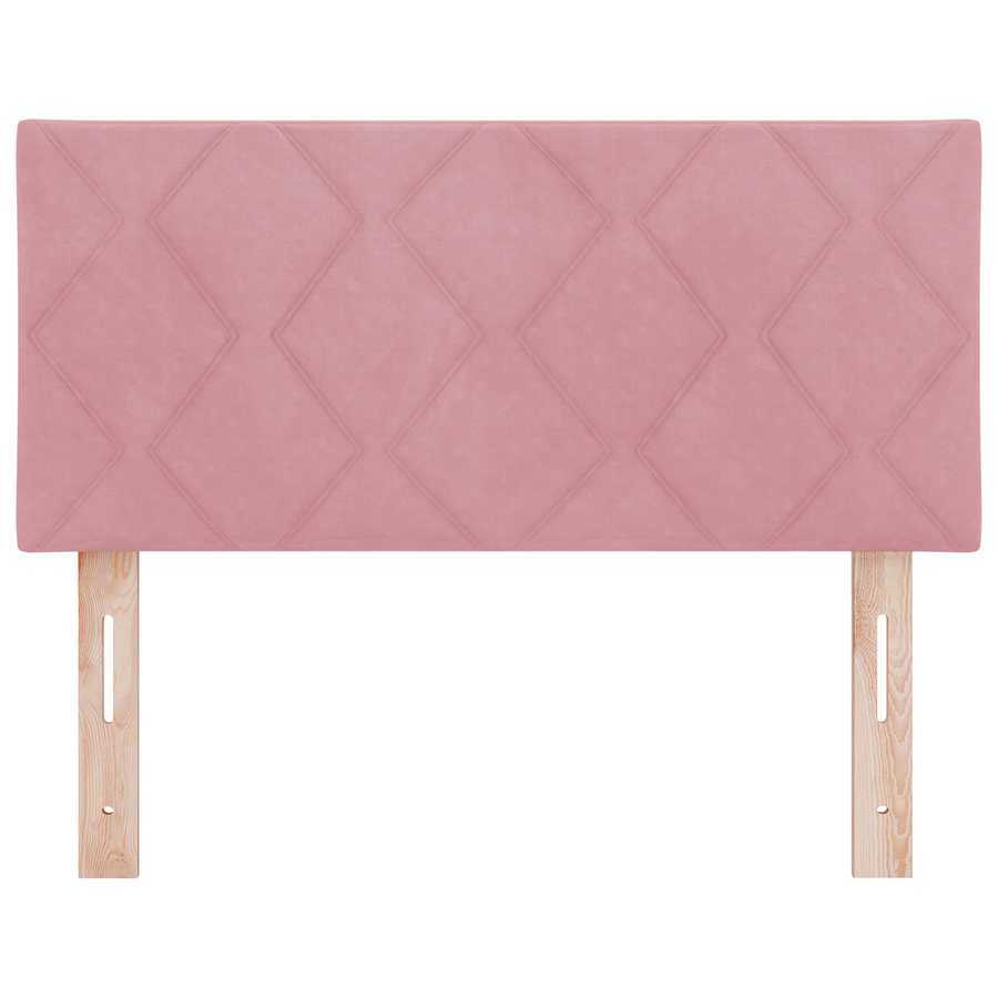 LED Hoofdbord met Diamant Blokken in Roze 100 cm van Fluweel