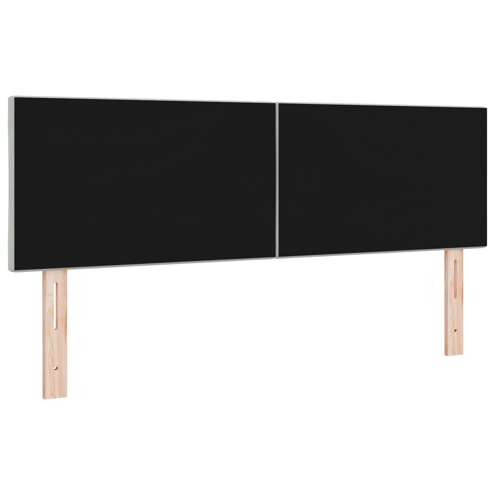 LED Hoofdeinde met Diamantblokontwerp Lichtgrijs 144 cm van Velours