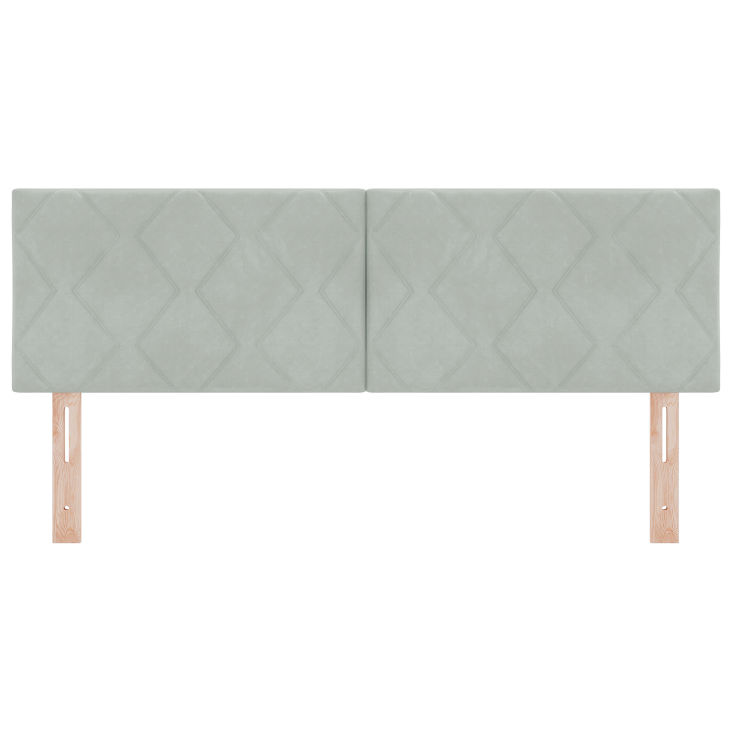 LED Hoofdeinde met Diamantblokontwerp Lichtgrijs 144 cm van Velours