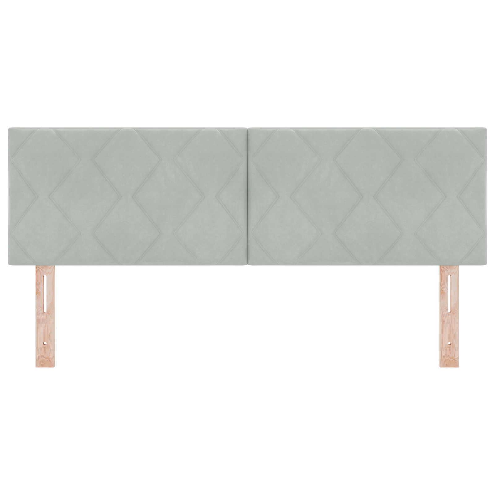 LED Hoofdeinde met Diamantblokontwerp Lichtgrijs 144 cm van Velours