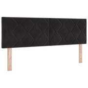 Hoofdbord LED zwart 144 cm nep leer
