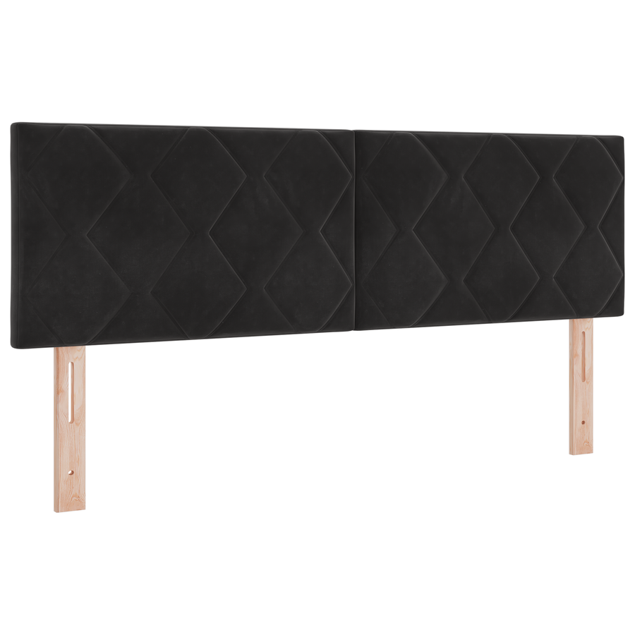 LED Hoofdbord met Diamantblokken Ontwerp Zwart 144 cm