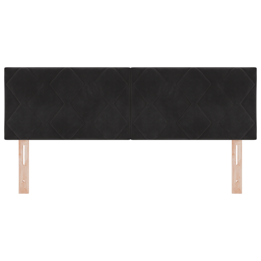 LED Hoofdbord met Diamantblokken Ontwerp Zwart 144 cm