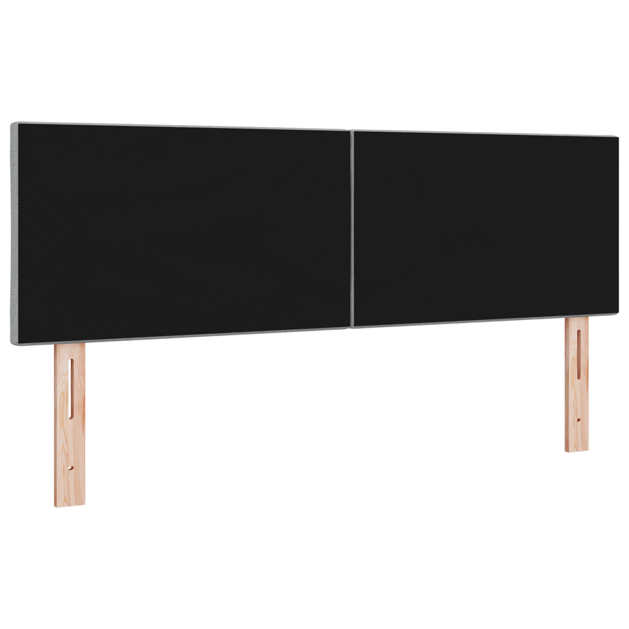 Hoofdbord LED met ruitjes 160 cm stof lichtgrijs