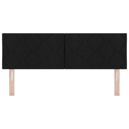 Hoofdbord LED met ruitjes 160 cm stof zwart