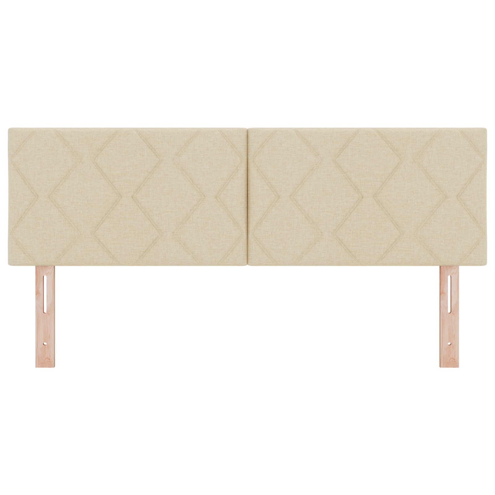 Hoofdbord LED met ruitjes 160 cm stof crèmekleurig