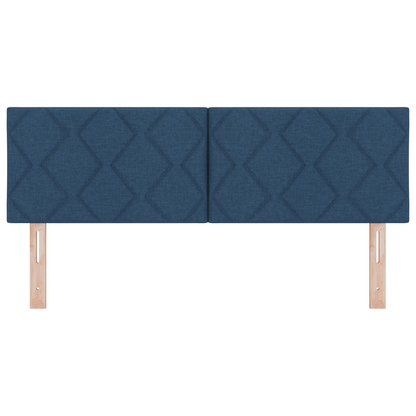 Hoofdbord LED met ruitjes 160 cm stof blauw