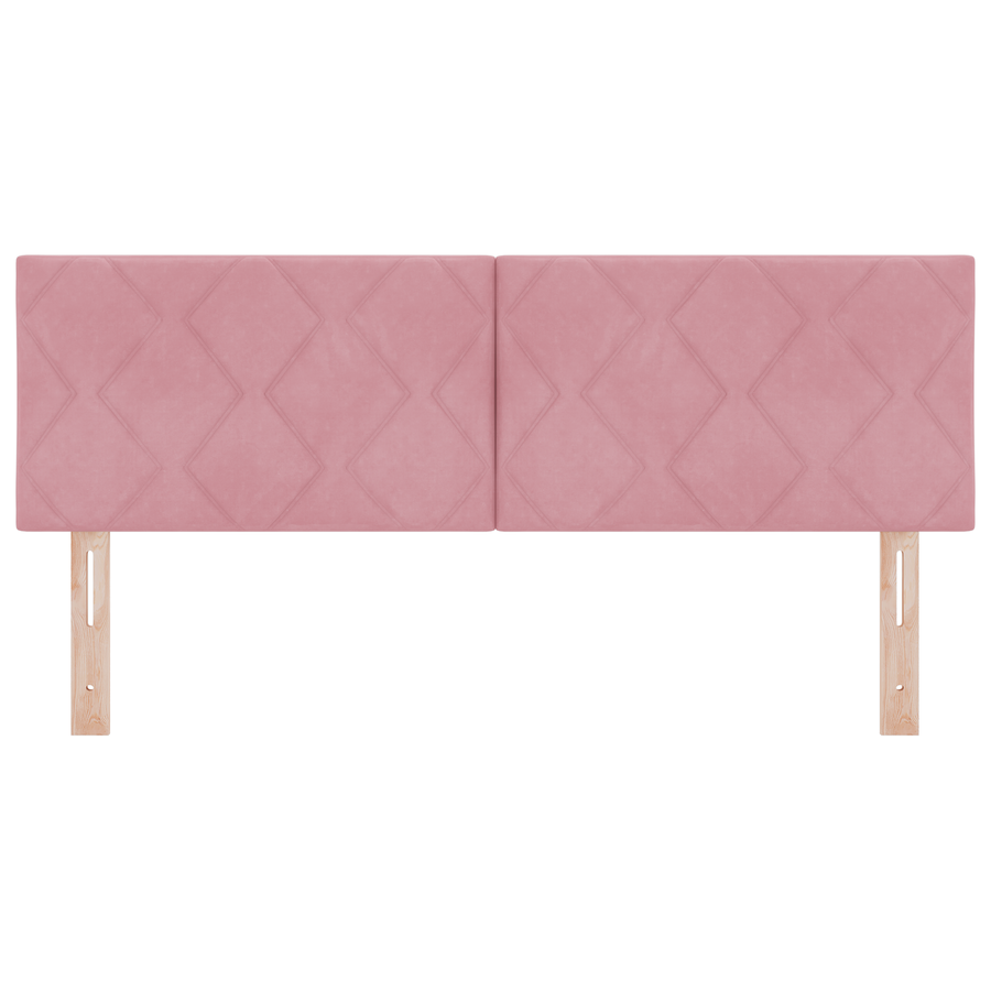 LED Hoofdbord Diamantblok - Roze - 160 cm - Velvet