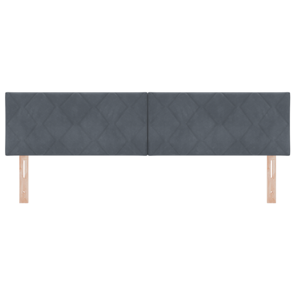 LED Hoofdbord met Diamantblok Ontwerp Donkergrijs 180 cm van Fluweel