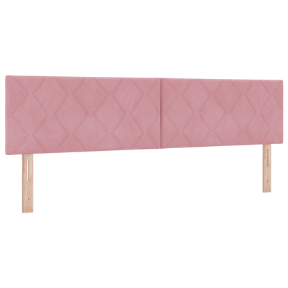 LED Hoofdeinde met Diamantblokontwerp, Roze, 180 cm, Fluweel