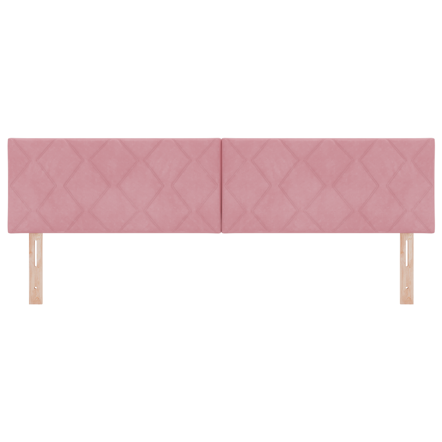 LED Hoofdeinde met Diamantblokontwerp, Roze, 180 cm, Fluweel