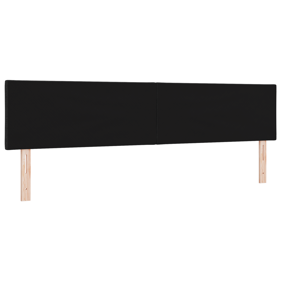 LED Hoofdbord met Diamantblokpatroon - Zwart - 200 cm - Stof