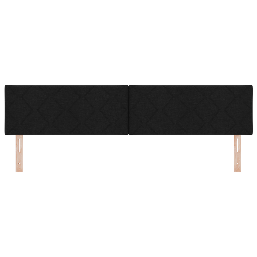 LED Hoofdbord met Diamantblokpatroon - Zwart - 200 cm - Stof