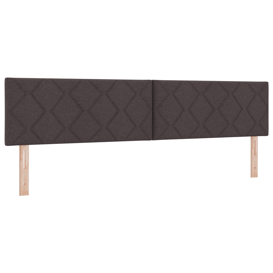 Hoofdbord LED met ruitjes 200 cm stof donkerbruin