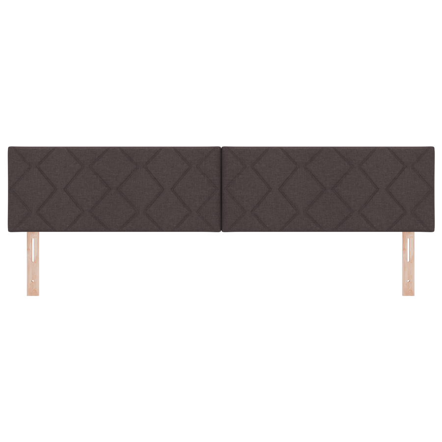 Hoofdbord LED met ruitjes 200 cm stof donkerbruin