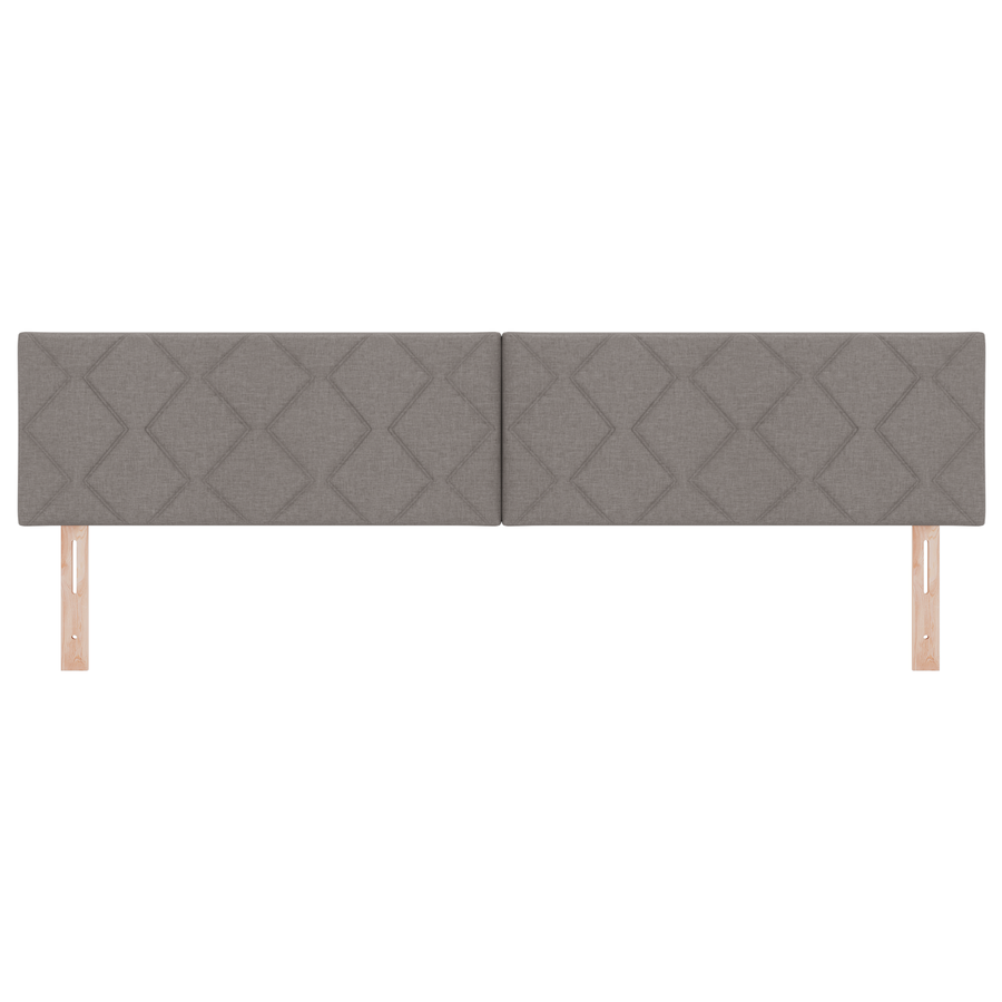 Hoofdbord LED met ruitjes 200 cm stof taupe