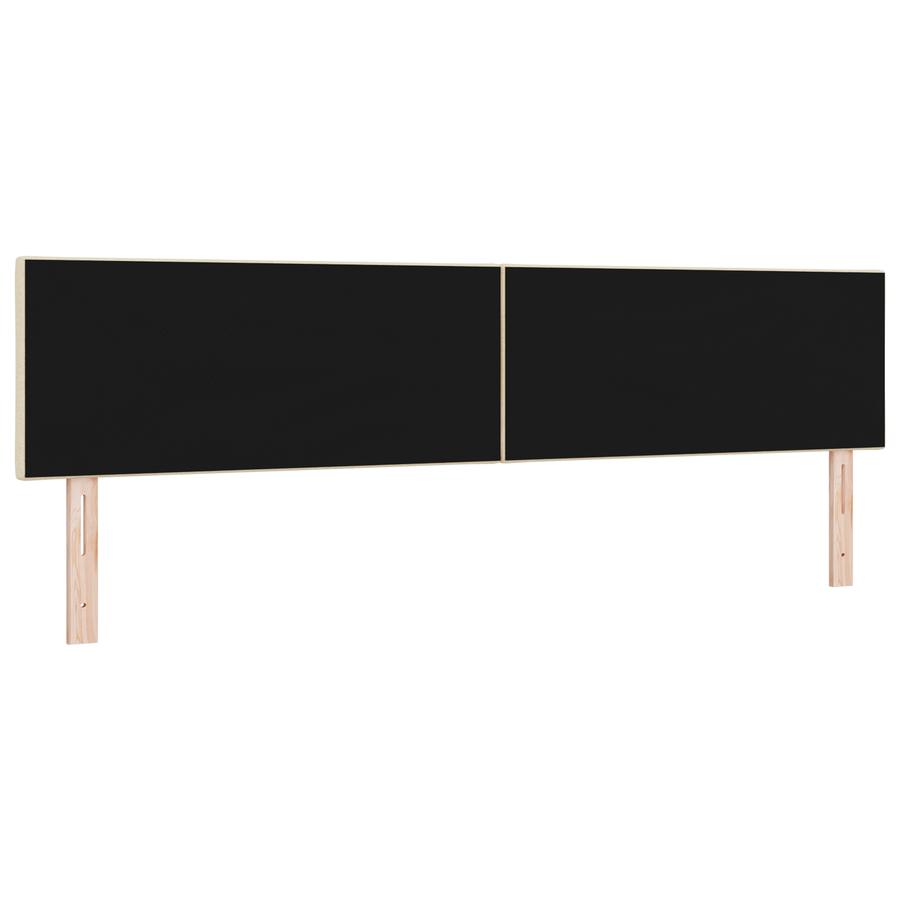 Hoofdbord LED met ruitjes 200 cm stof crèmekleurig