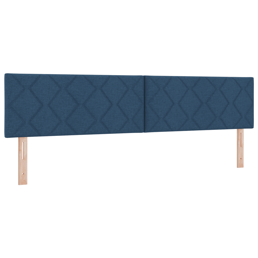 Hoofdbord LED met ruitjes 200 cm stof blauw