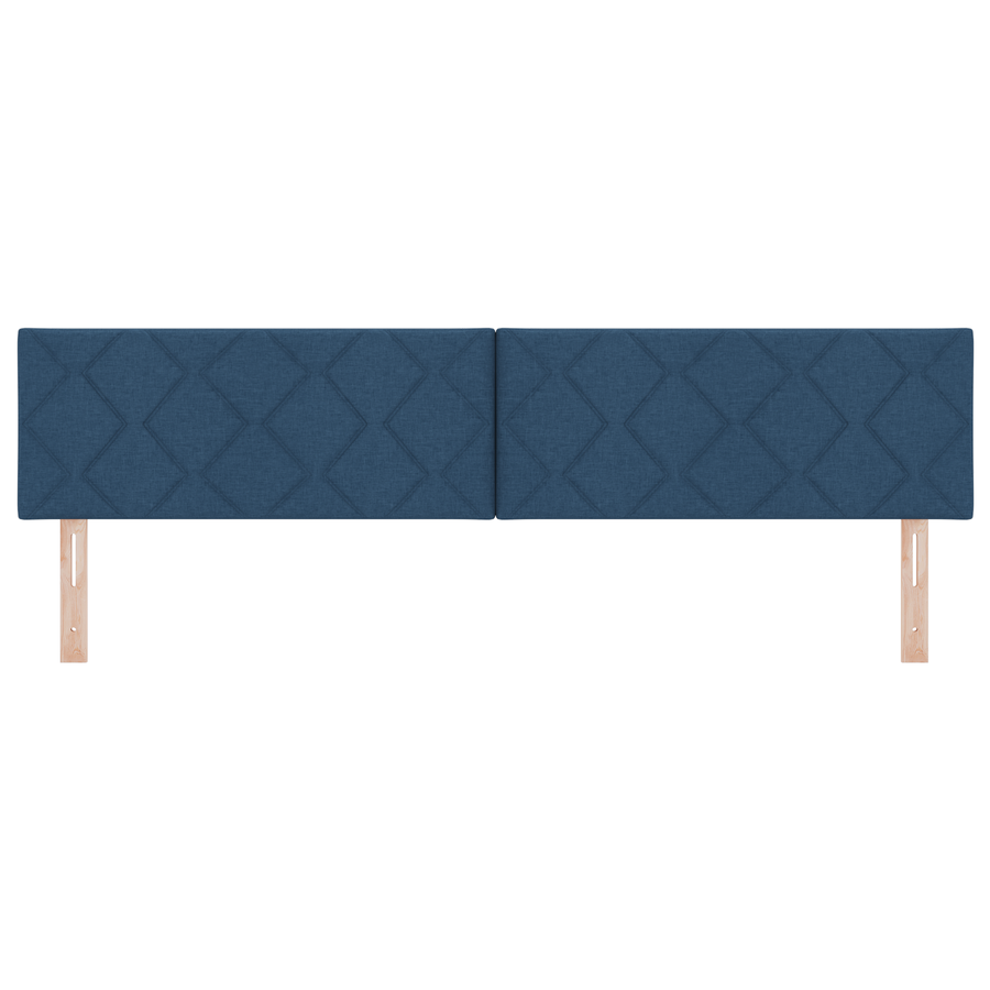 Hoofdbord LED met ruitjes 200 cm stof blauw