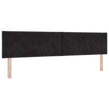 LED Hoofdbord met Diamantblokkenontwerp - Zwart - 200 cm - Fluweel