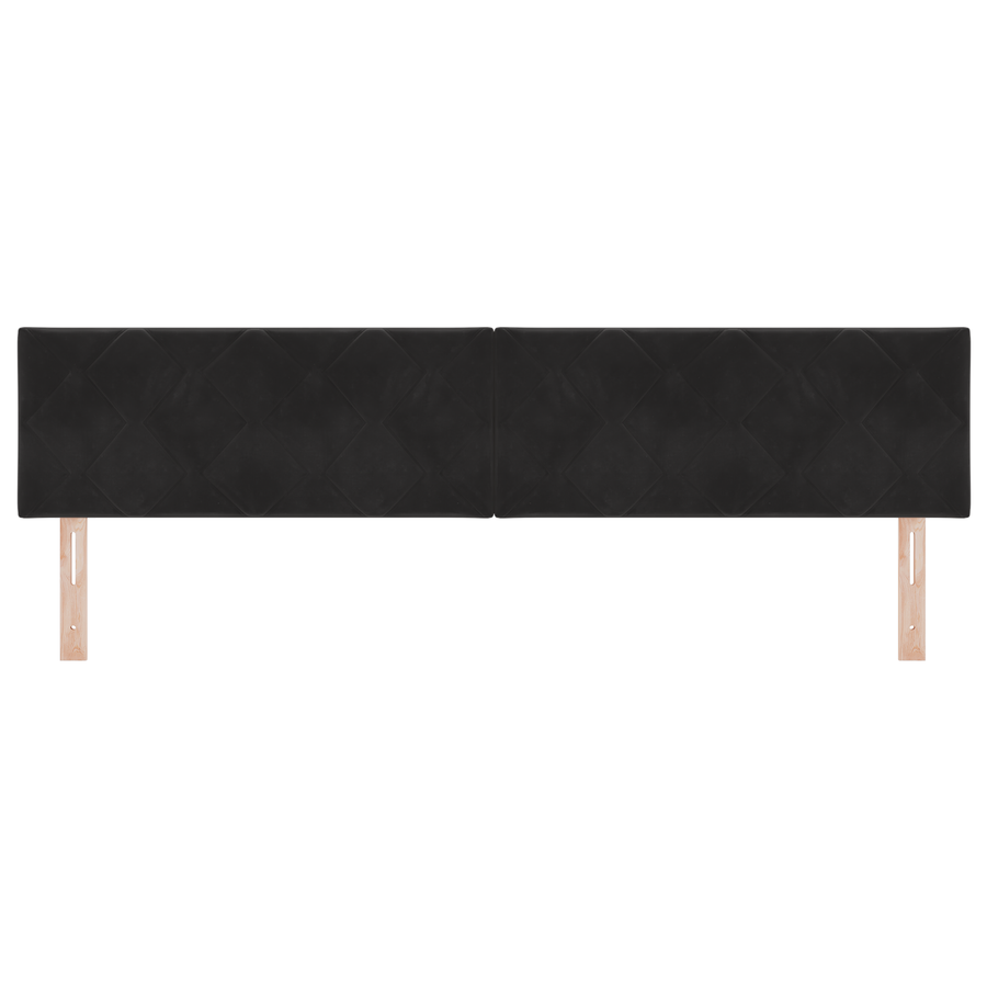 LED Hoofdbord met Diamantblokkenontwerp - Zwart - 200 cm - Fluweel