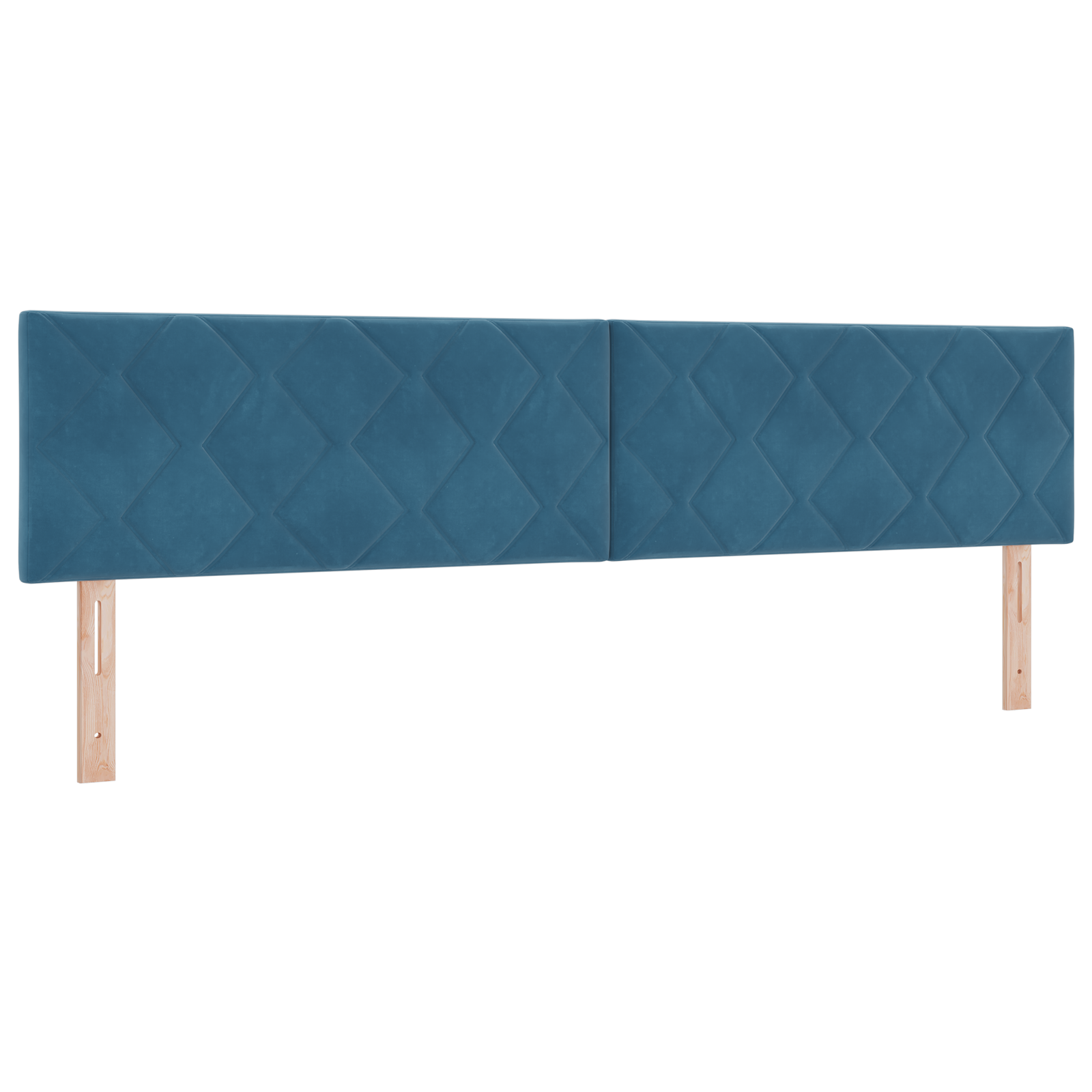 LED Hoofdbord met Diamanten Blokken Ontwerp - Donkerblauw - 200 cm - Velvet
