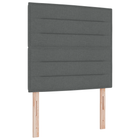 LED Headboard with LED Strip Lights Dark Grey 90 cm Polyester