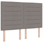LED Headboard with LED Strip Lights Taupe 144 cm Polyester