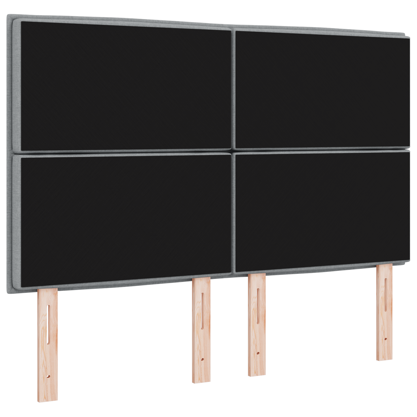 Hoofdbord met strepen 80 cm stof lichtgrijs