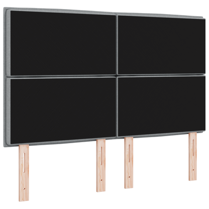 Hoofdbord met strepen 80 cm stof lichtgrijs