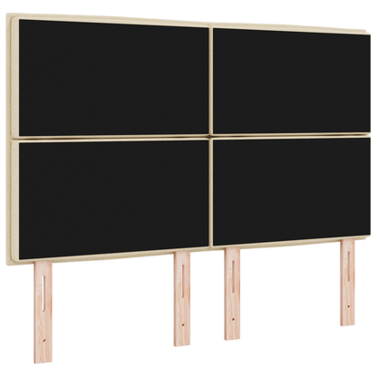 Hoofdbord met strepen 80 cm stof crèmekleurig