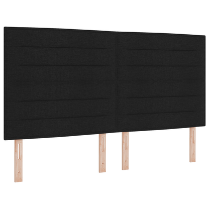 Hoofdbord met strepen 90 cm stof zwart