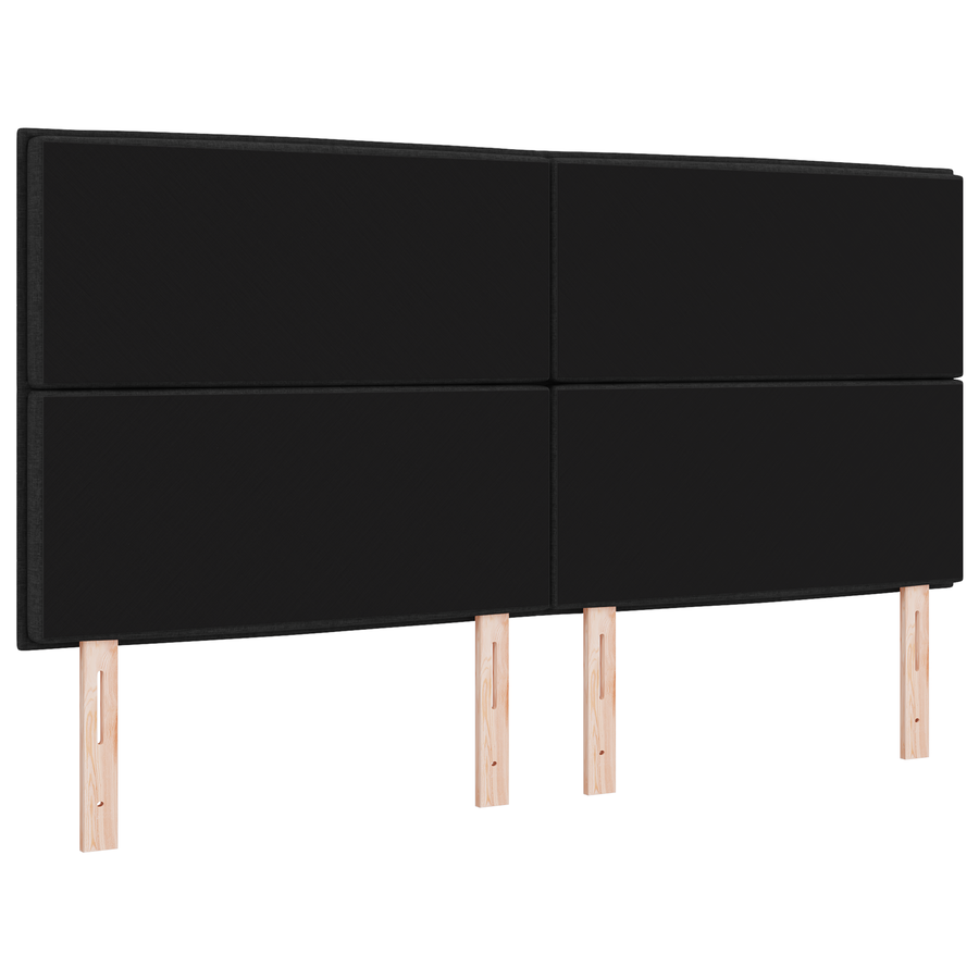 Hoofdbord met strepen 90 cm stof zwart