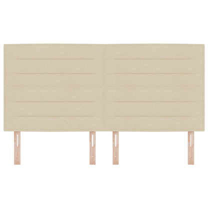 Hoofdbord met strepen 90 cm stof crèmekleurig