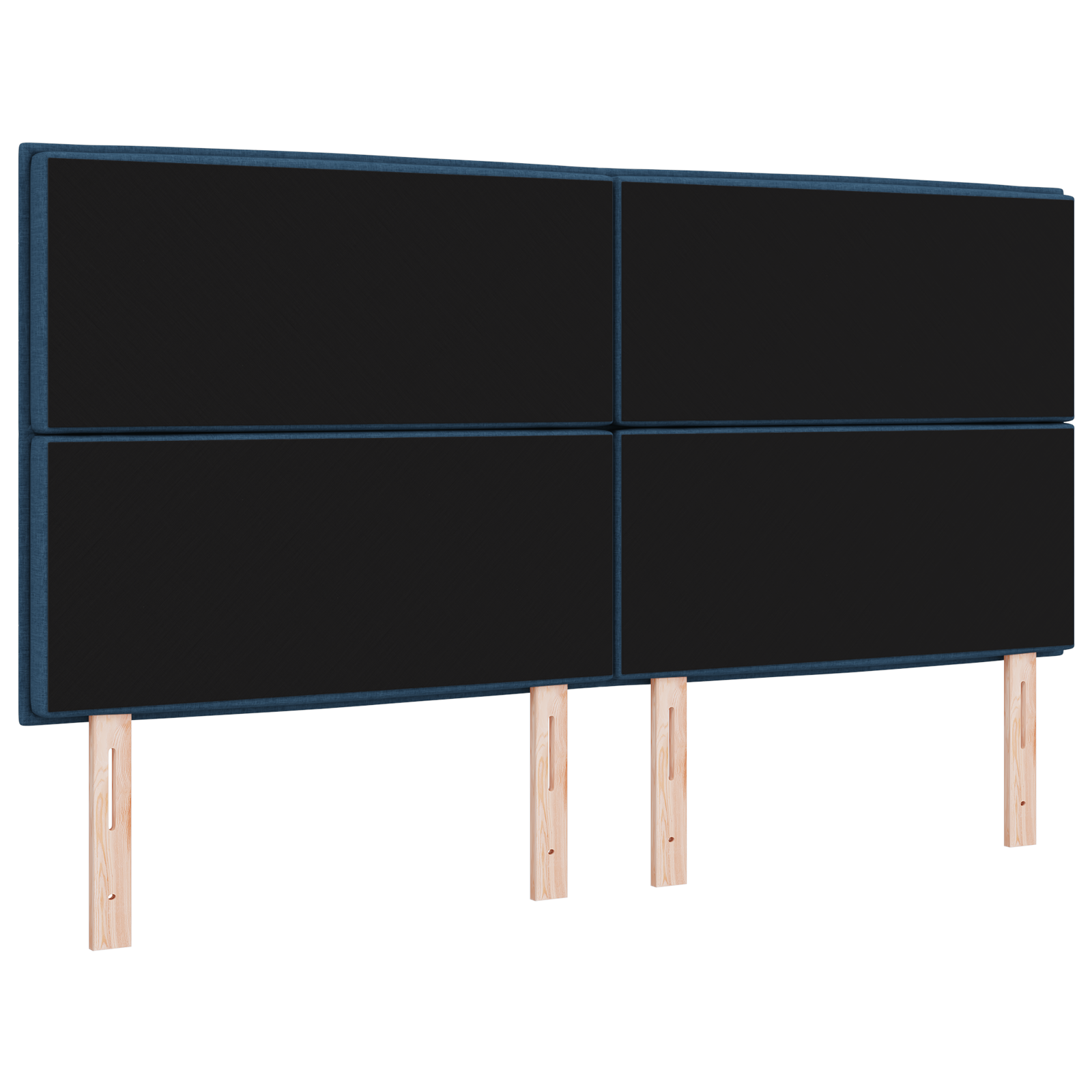 Hoofdbord met strepen 90 cm stof blauw