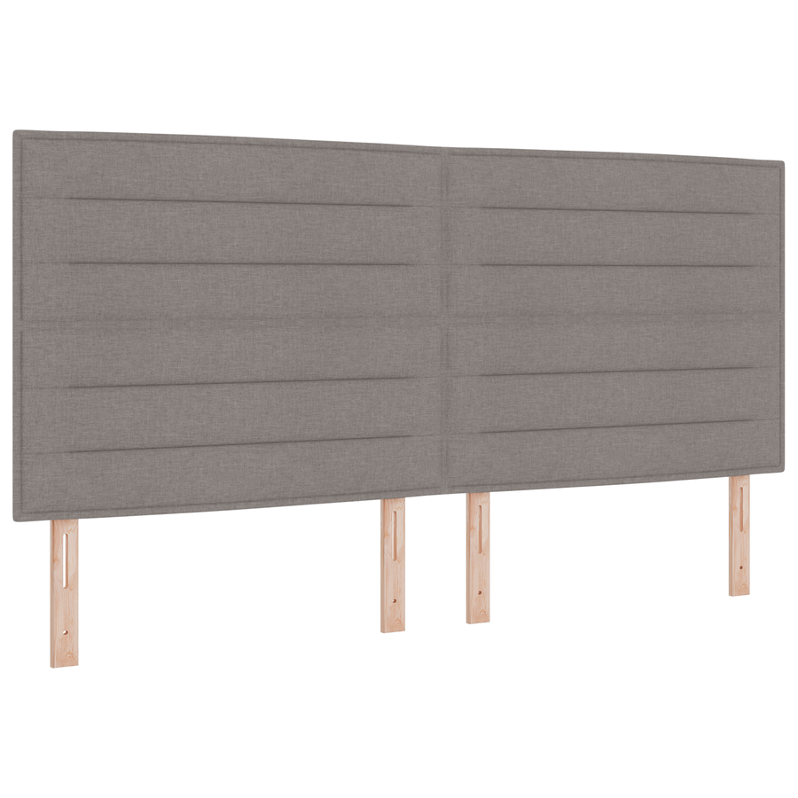 Hoofdbord met strepen 100 cm stof taupe