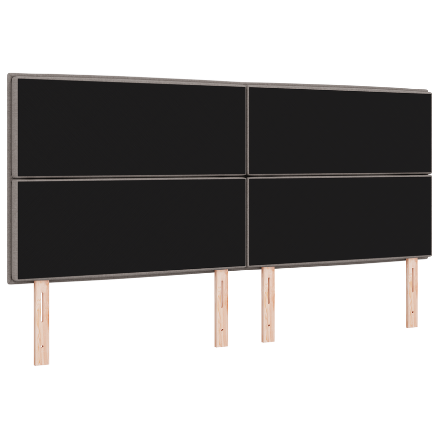 Hoofdbord met strepen 100 cm stof taupe