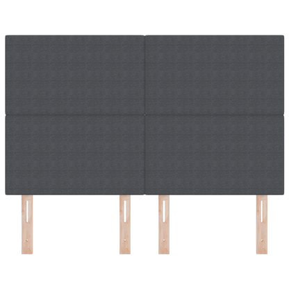 LED Hoofdbord Donkergrijs 80 cm Katoenvezel