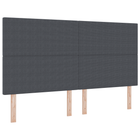 LED Headboard with LED Strip Lights Dark Gray 180 cm Polyester