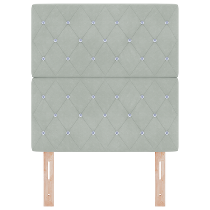 Hoofdbord LED 80 cm fluweel lichtgrijs
