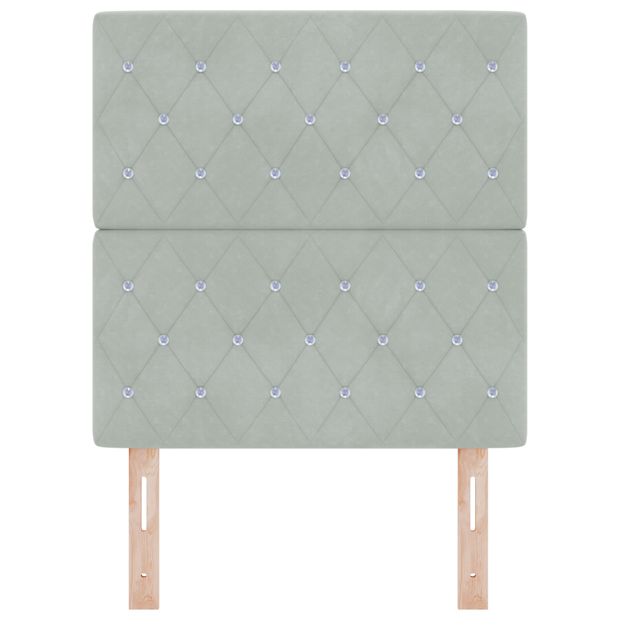 Hoofdbord LED 80 cm fluweel lichtgrijs
