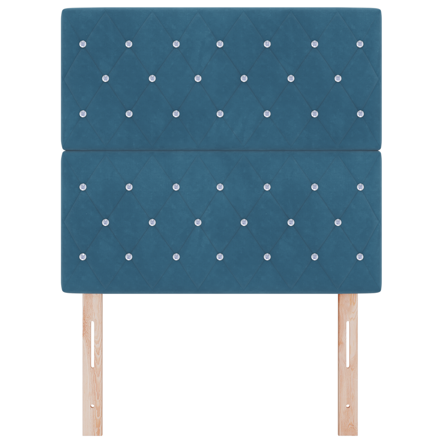 Hoofdbord LED 90 cm fluweel donkerblauw
