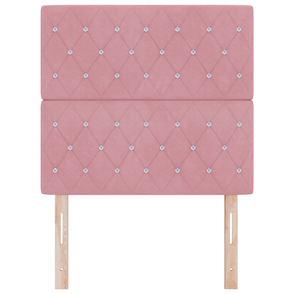 Hoofdbord LED 90 cm fluweel roze