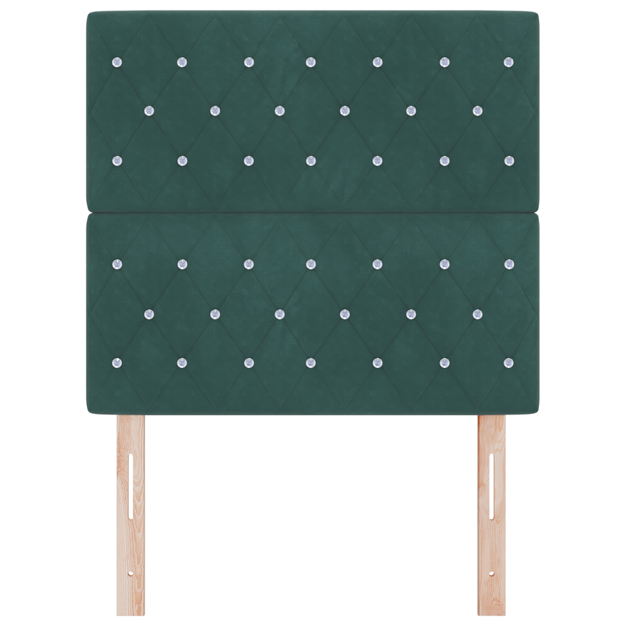 Hoofdbord LED 100 cm fluweel donkergroen