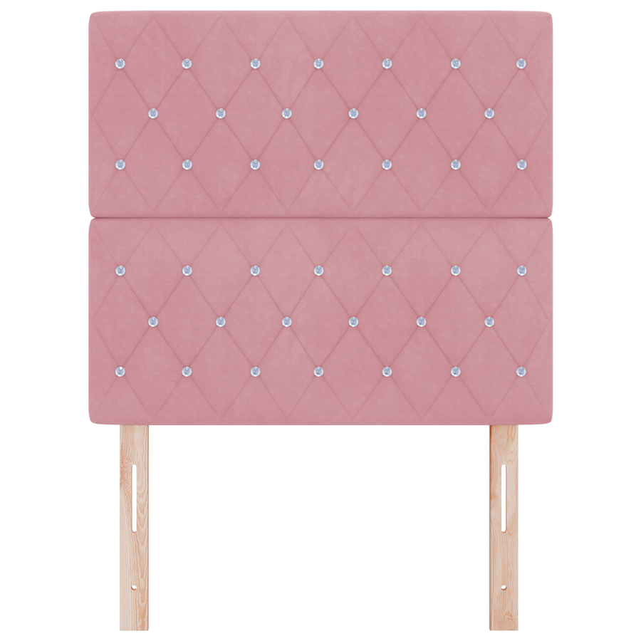 Hoofdbord LED 100 cm fluweel roze
