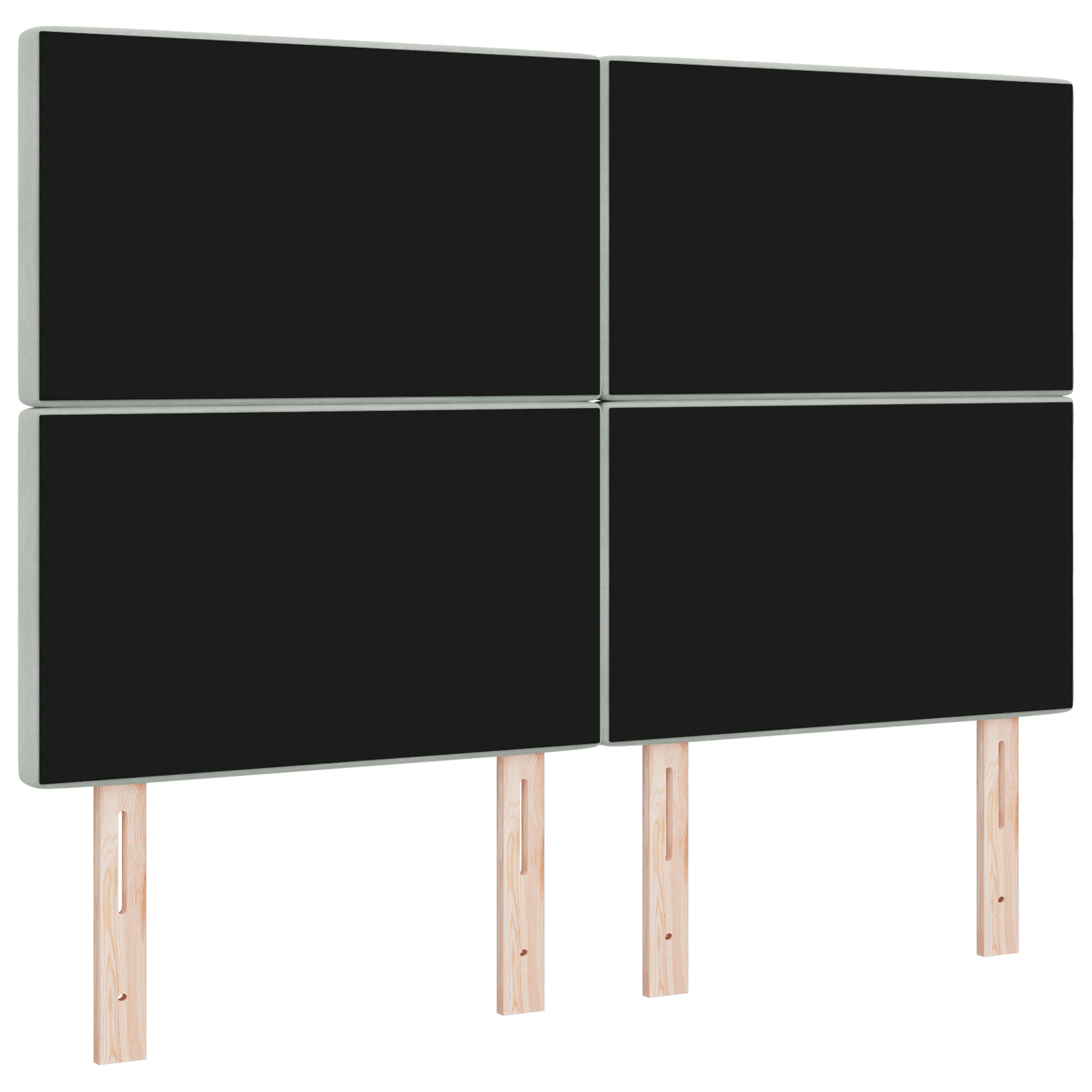 Hoofdbord LED 72 cm fluweel lichtgrijs