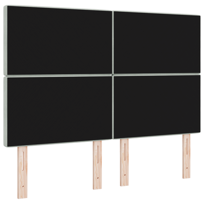 Hoofdbord LED 72 cm fluweel lichtgrijs