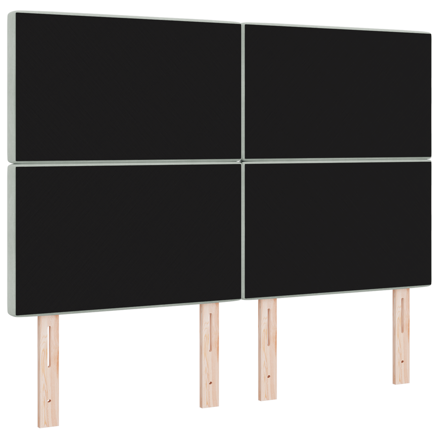 Hoofdbord LED 72 cm fluweel lichtgrijs
