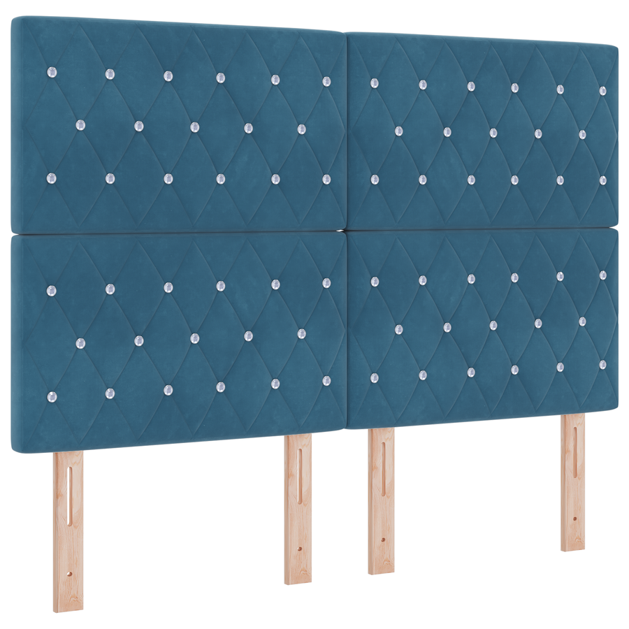 Hoofdbord LED 72 cm fluweel donkerblauw